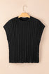 Relaxed Cable Knit Crew Neck Short Sleeve Sweater