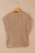Relaxed Cable Knit Crew Neck Short Sleeve Sweater