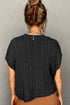Relaxed Cable Knit Crew Neck Short Sleeve Sweater
