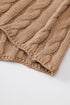 Relaxed Cable Knit Crew Neck Short Sleeve Sweater