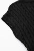 Relaxed Cable Knit Crew Neck Short Sleeve Sweater