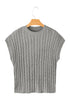 Relaxed Cable Knit Crew Neck Short Sleeve Sweater