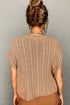 Relaxed Cable Knit Crew Neck Short Sleeve Sweater