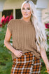 Relaxed Cable Knit Crew Neck Short Sleeve Sweater