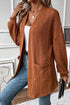 Relaxed Cable Knit Open Front Pocketed Cardigan
