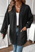 Relaxed Cable Knit Open Front Pocketed Cardigan