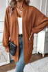 Relaxed Cable Knit Open Front Pocketed Cardigan