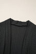 Relaxed Cable Knit Open Front Pocketed Cardigan