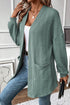 Relaxed Cable Knit Open Front Pocketed Cardigan