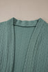 Relaxed Cable Knit Open Front Pocketed Cardigan