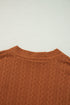 Relaxed Cable Knit Open Front Pocketed Cardigan
