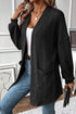 Relaxed Cable Knit Open Front Pocketed Cardigan