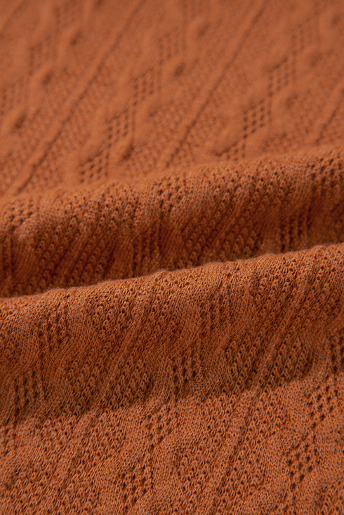 Relaxed Cable Knit Open Front Pocketed Cardigan