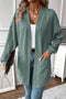 Relaxed Cable Knit Open Front Pocketed Cardigan