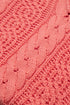 Relaxed Cable Knit V Neck Drawstring Hooded Sweater