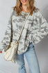 Relaxed Camouflage Print Drop Shoulder Long Sleeve Tunic Top