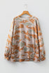Relaxed Camouflage Print Drop Shoulder Long Sleeve Tunic Top