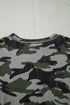 Relaxed Camouflage Print Drop Shoulder Long Sleeve Tunic Top