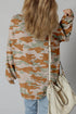 Relaxed Camouflage Print Drop Shoulder Long Sleeve Tunic Top