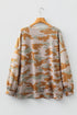 Relaxed Camouflage Print Drop Shoulder Long Sleeve Tunic Top