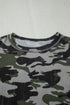Relaxed Camouflage Print Drop Shoulder Long Sleeve Tunic Top