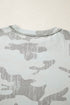 Relaxed Camouflage Print Drop Shoulder Long Sleeve Tunic Top