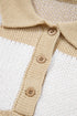 Relaxed Checkerboard Print Henley Collared Knit Sweater