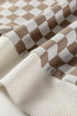 Relaxed Checkerboard Print Quarter Zip Pullover Sweatshirt