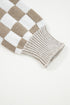 Relaxed Checkered Print Open Front Knit Cardigan