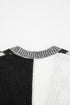Relaxed Checkered Print Open Front Knit Cardigan