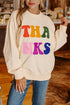 Relaxed Chenille Letter Patch Graphic Crew Neck Sweatshirt