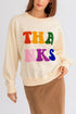Relaxed Chenille Letter Patch Graphic Crew Neck Sweatshirt