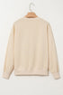 Relaxed Chenille Letter Patch Graphic Crew Neck Sweatshirt
