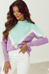 Relaxed Chevron Color Block Crew Neck Sweater
