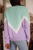Relaxed Chevron Color Block Crew Neck Sweater