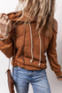 Relaxed Cold Shoulder Long Sleeve Pullover Hoodie