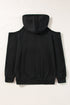 Relaxed Cold Shoulder Long Sleeve Pullover Hoodie