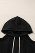 Relaxed Cold Shoulder Long Sleeve Pullover Hoodie