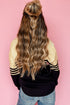 Relaxed Collared V Neck Color Block Sweater