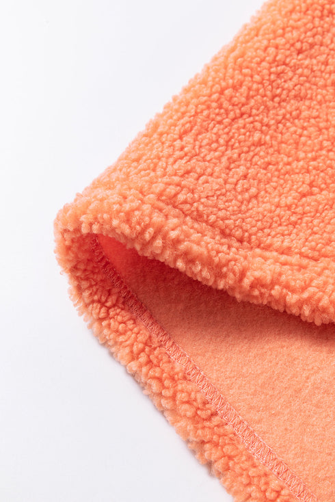 Relaxed Color Block Quarter Zip Sherpa Pullover