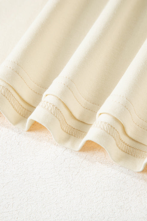 Relaxed Color Block Stitched Sleeve Detail Loose Fit Casual T-shirt Top