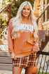 Relaxed Corded Graphic Crew Neck Pullover Sweatshirt