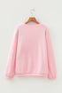 Relaxed Corded Texture Heart Graphic Pullover Sweatshirt