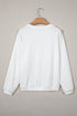 Relaxed Corded Texture Heart Graphic Pullover Sweatshirt