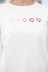 Relaxed Corded Texture Heart Graphic Pullover Sweatshirt