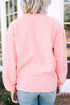 Relaxed Corded Texture Heart Graphic Pullover Sweatshirt
