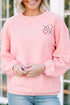 Relaxed Corded Texture Heart Graphic Pullover Sweatshirt