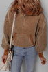 Relaxed Corduroy Quarter Zip Long Sleeve Pullover