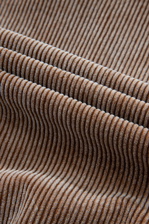 Relaxed Corduroy Quarter Zip Long Sleeve Pullover
