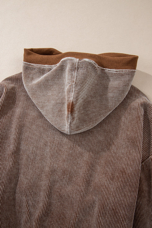 Relaxed Corduroy Quarter Zip Long Sleeve Pullover